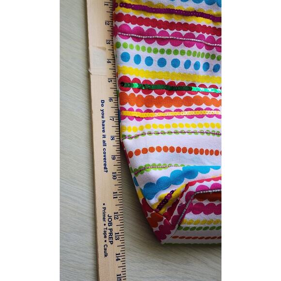 TOTE-NEWPORT NEWS-Bright Colors-Sequins-Beads-Beach-Carry On - Picture 11 of 16